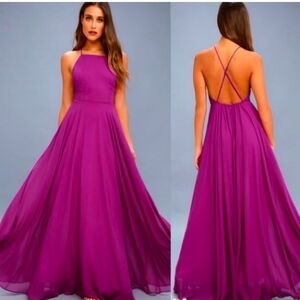 Lulus Magenta purple Maxi dress size medium